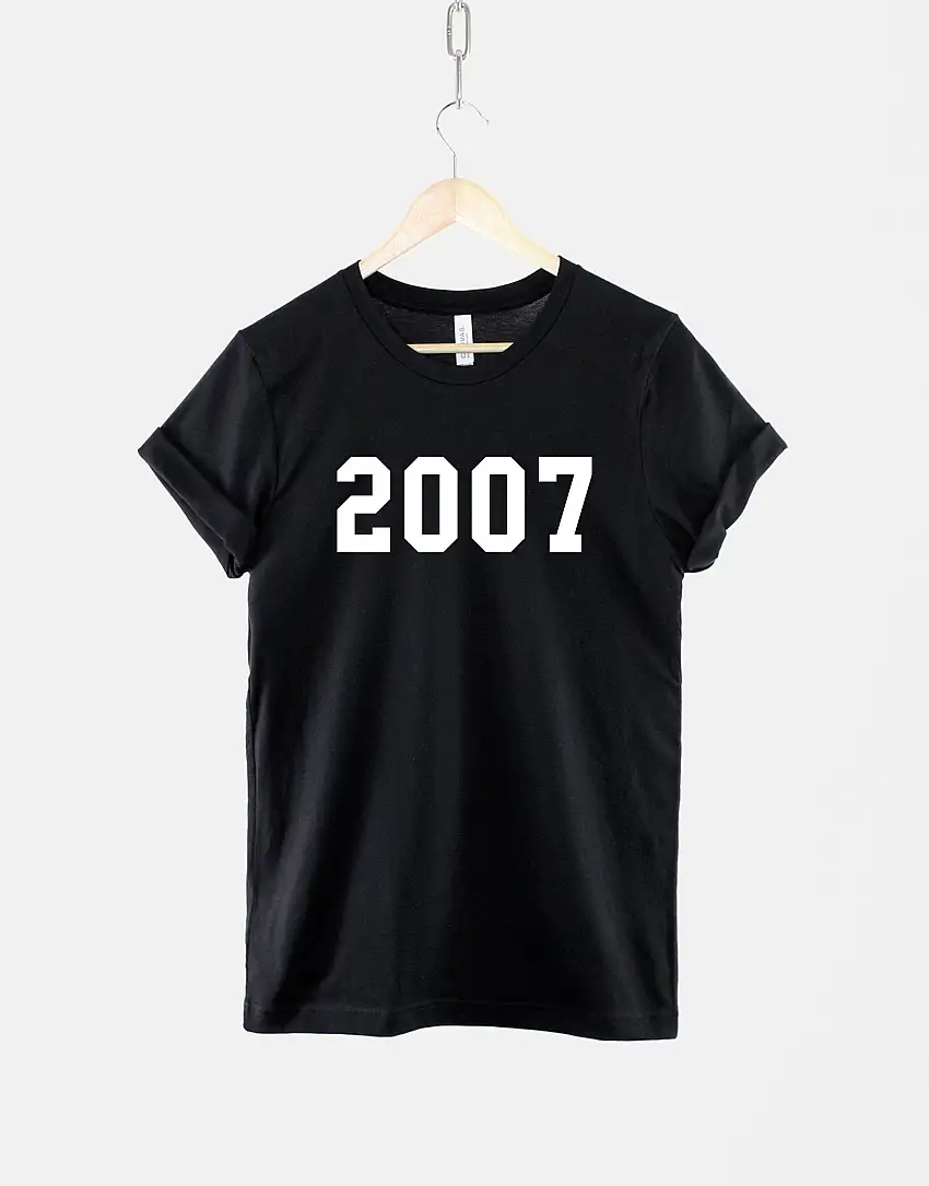 2007 16th Birthday Shirt - Made In Year Numbers T-Shirt