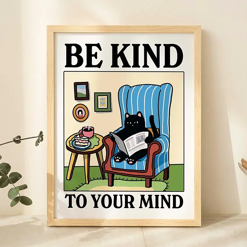 Be Kind Cat Print