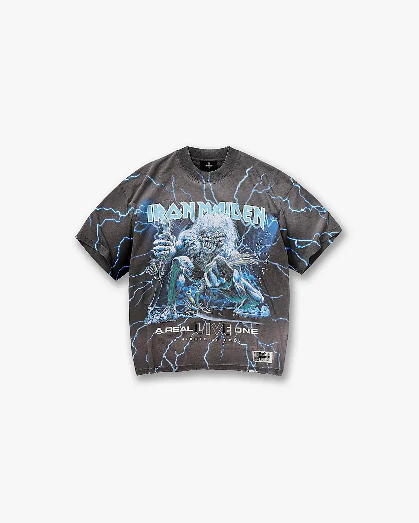 Represent X Iron Maiden A Real Live One T-Shirt - Stained Brown