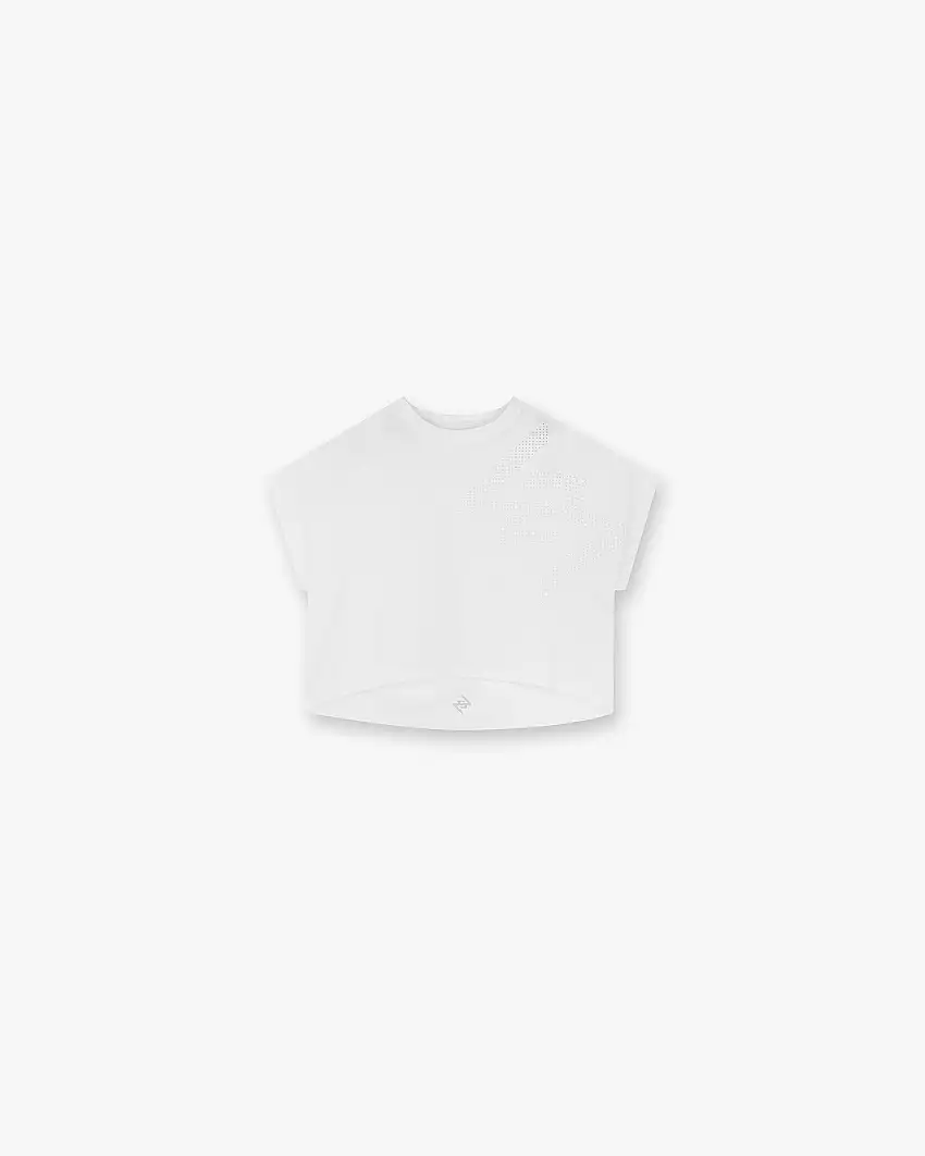 247 Perforated Cropped Training T-Shirt - White