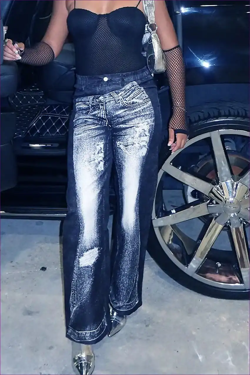 Abstract Artistry Trousers - Casually Captivating