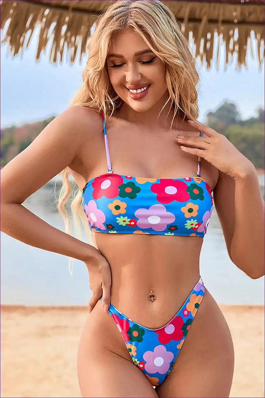 Bikini Sling Split Swimsuit - Full Coverage Meets High-Cut Glam