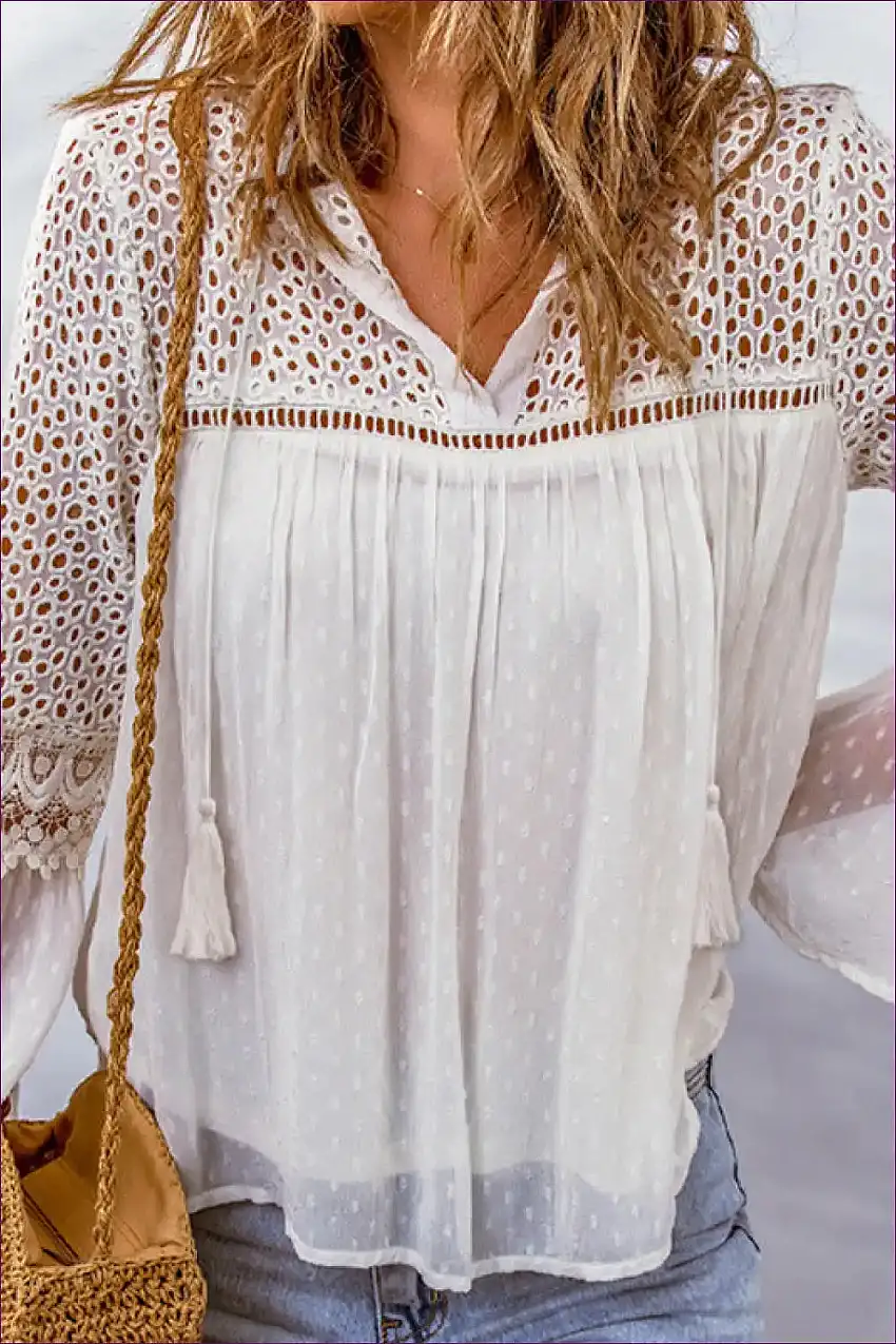 Boho Chic Crochet Blouse - Effortless Elegance
