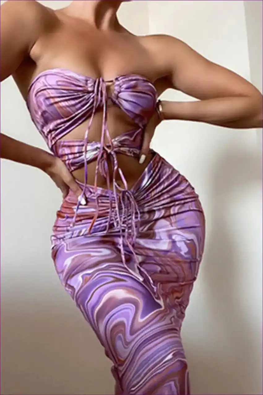 Sexy Halter Swirl Print Dress - Backless Cutout, Party Essential