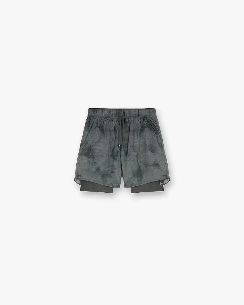247 Distance 2-In-1 Short Printed - Dark Green