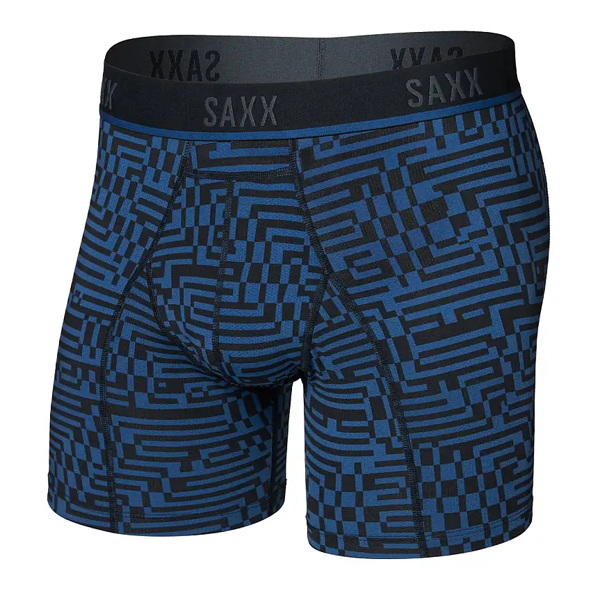 Saxx Kinetic Light-Compression Mesh Boxer Briefs, Maze Camo/Navy Dawn